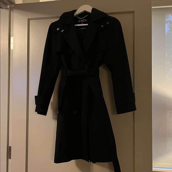 J.Crew | Icon trench coat with hood | Black | Size 8P - Picture 7 of 13